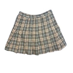 Coquette Grey and Pink Plaid Pleated Miniskirt